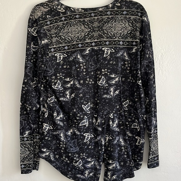 Lucky Brand Boho Long Sleeve Top Large - Picture 3 of 3